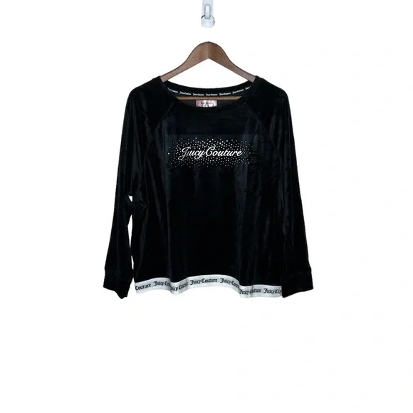 Juicy Couture Velour Black Pajama Loungewear Sleepwear - Picture 2 of 12